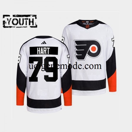 Kinder Philadelphia Flyers Eishockey Trikot Carter Hart 79 Adidas 2022 Reverse Retro Weiß Authentic